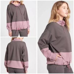 Athleta Hermosa Funnel Neck Sweatshirt Mock Neck Oversized Sweatshirt  SZ S